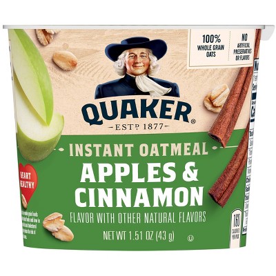 Quaker Instant Oatmeal Cup Apple Cinnamon 1.51oz