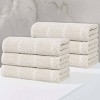 Viscose Cotton Blend Medium Weight Soft Textured Checkered and Ribbed Towel Set by Blue Nile Mills - 2 of 4