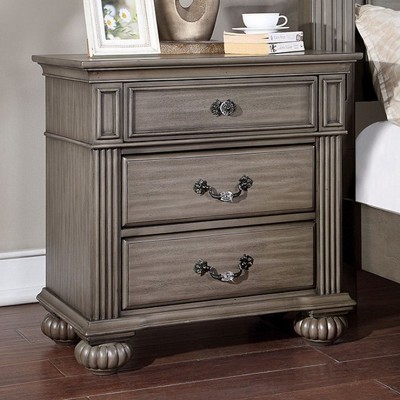 NicBex Nightstand with Drawers, Side Table with Hanging Pulls and Finish Top,Classic Bedside Table for Bedroom,Living Room