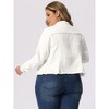 Agnes Orinda Women's Plus Size Classic Denim Long Sleeve with Pockets Fashion Jean Jackets - 4 of 4