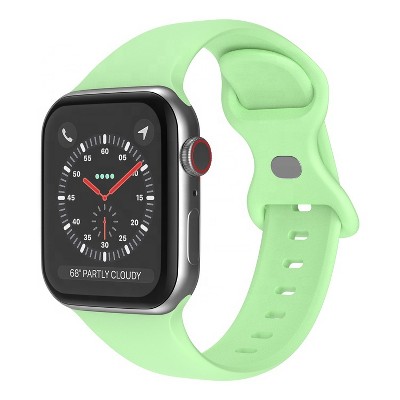 Link Apple Watch Compatible Soft Silicone Sport Band Waterproof Mens Womens For Series SE 7 6 5 4 3 2 1 - 42/44/45mm  - Pistachio