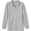 Lands' End School Uniform Kids Long Sleeve Feminine Fit Interlock Polo Shirt - 2 of 3