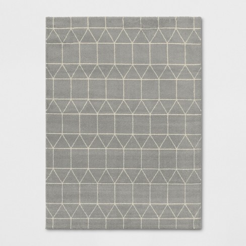 7'x10' Elle Linear Grid Woven Area Rug Light Gray - Project 62™ : Target