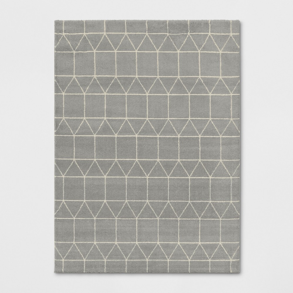 5'x7' Elle Linear Grid Woven Area Rug Light Gray - Project 62™