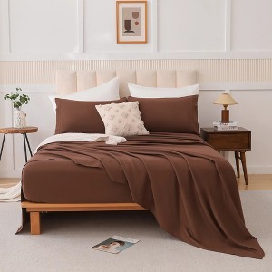 Hachikiko King Size 4-Piece Bed Sheet Set - Cloud-Like Skin-Friendly Cotton Blend Bedding, Soft Breathable All-Season Sheets & Pillowcases - 1 of 4