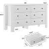 5 Drawer Tall Dresser for Bedroom with Deep Storage Drawers, Modern Wood Grain Chest with Metal Knobs, Narrow Vertical Clothes Organizer, White - 2 of 4