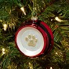 Glass Santa Belt Pet Bowl with Glittered Paw Print Christmas Tree Ornament Red/Black/Gold - Wondershop™: Indoor Decor - 2 of 3