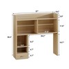 Itopfox Desktop Bookshelf, Tall Countertop Desk Hutch with Shelves and Drawer for Computer Desk, Organizer for Dorm Office Home, Natural - 3 of 4