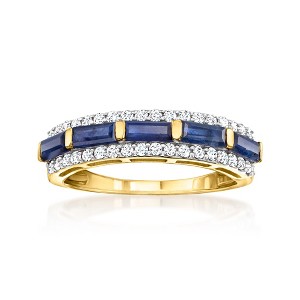 Ross-Simons 1.20 ct. t.w. Sapphire and .29 ct. t.w. Diamond Ring in 14kt Yellow Gold - 1 of 4