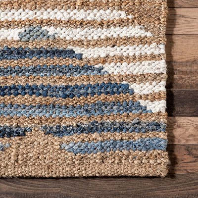 Handmade Braided Cotton and Jute Runner Rug