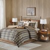 26x26" Woolrich Hadley Plaid Euro Sham Brown: Microfiber, Machine Washable, No Flange Design - 3 of 4