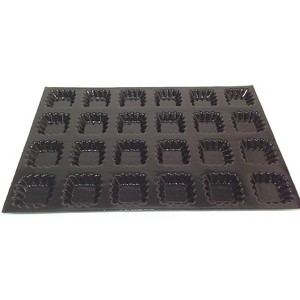 Sasa Demarle FP 2171 Half-Size Flexipan with Fluted Square Tartlet - 12 Cavities - 1 of 3