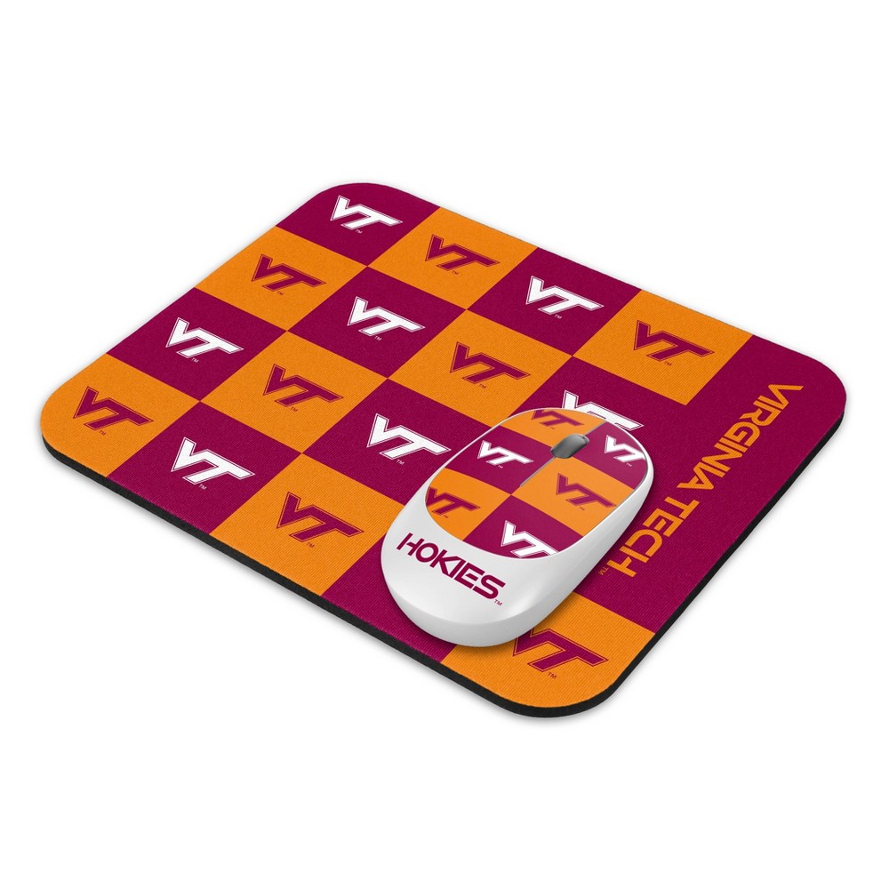 NCAA Virginia Tech Hokies Mouse and Mousepad Set: USB-A Connection, Radio Frequency