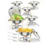 Coucheta Chafing Dish Buffet Set - NSF Round Stainless Steel Chafers with Lid Holder, Spoon & Tweezer for Catering, Events, Weddings - 2 of 4
