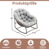 MOONMISS Outdoor Rocking Chair, Patio Oversized Wicker Egg Rocking Chair,Indoor & Outdoor Comfy Rocker Chair with Thick Cushion - 2 of 4