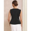 INSPIRE CHIC Women's Sleeveless Button Decor Round Neck Cropped Peplum Formal Tops Vest - 4 of 4