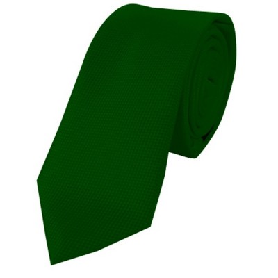 Men's Solid Color Microfiber Poly Woven Slim 2.25 Inch Wide And 57 Inch Long Necktie