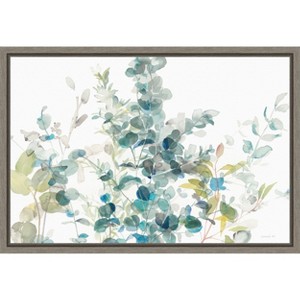 Amanti Art Eucalyptus I White Crop by Danhui Nai Framed Canvas Wall Art - 1 of 4