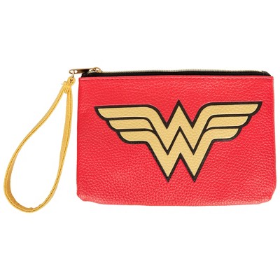 Womens Wonder Woman Symbol and Stars Purse Wallet Wristlet