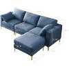 FENCY 4-Seat Suede Velvet Sleeper Sofa with Ottoman - 2 of 4