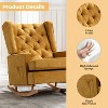Rocking Accent Chair, Tufted Upholstered Luxury Wingback for Nursery, Living Room - 4 of 4