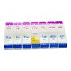 Unique Bargains 14 Grid Double Row Pill Case Dark Blue Purple 1 Pc - 2 of 4