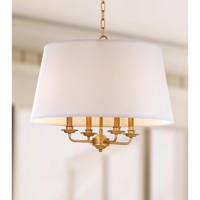 Kimball 22-inch Gold and White Adjustable Glass Pendant Light
