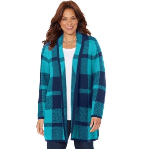 Catherines Women's Plus Size Country Village Sweater Cardigan - 1 of 4