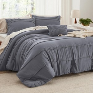 Bedsure Pinch Pleat Comforter Set,Textured Bedding with Elegant Pintuck Design, Soft and Lightweight - 1 of 4