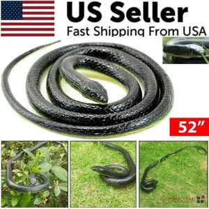 Fake Realistic Snake Lifelike Real Scary Rubber Toy Prank Party Joke For Garden - 1 of 4