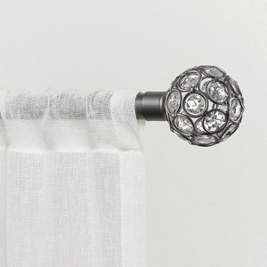 EXCLUSIVE HOME Rings 1" Curtain Rod and Coordinating Finial Set - 1 of 3