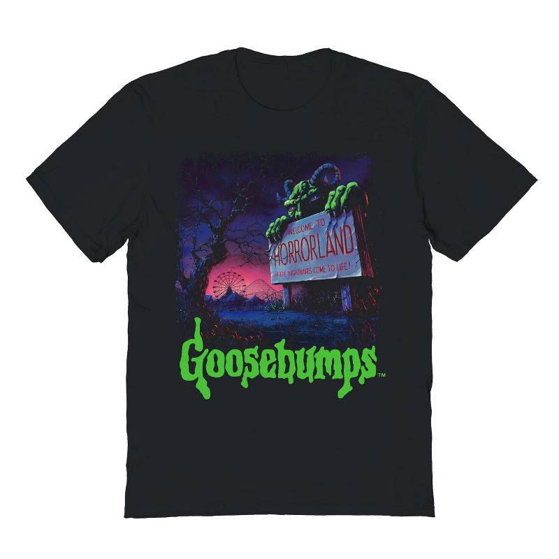 Goosebumps Men's Horrorland 3 Short Sleeve Graphic Cotton T-Shirt - Black 2X, 1 of 2