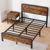 Queen Bed Frame with Wood Headboard Footboard - Farmhouse Platform with Metal Slat, No Box Spring Needed, Easy Assembly, Wooden Base Beds Foundation - 2 of 4