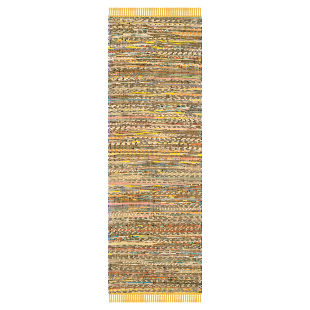 Huddersfield Runner - Yellow / Multi (2'3inx7' ) - Safavieh