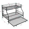 NicBex Modern Bunk Bed with Trundle,Metal Bunk Bed Frame with Ladder and High Guardrail for Kids Teens Adults - 3 of 4