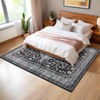 Washable Area Rug Vintage Medallion Floral Print Area Rug Non-Slip Low Pile Carpet for Dining Room Home Office - 2 of 4