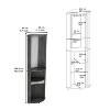 NicBex 74.8 Inch Tall Bathroom Storage Cabinet,Modern Storage Cabinet with 2 Glass Doors and Shelves for Living Room,Home Office - 3 of 3