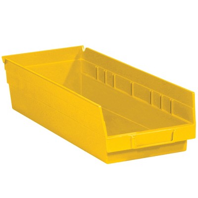 Box Partners Plastic Shelf Bin Boxes 17 7/8" x 6 5/8" x 4" Yellow 20/Case BINPS112Y