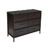 6-Drawer Dresser with Soft Close Drawers, Mid-Century Modern Storage Chest, Acacia Wood Storage Cabinet Sideboard - ModernLuxe - 4 of 4