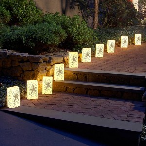 Lumabase 10ct Electric LED Luminaria Kit with LumaBases Gold Star - 1 of 4