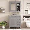 30in Bathroom Vanity With Top Sink, With 2 Drawers, 1 Tip-Out Drawer&1 Storage Cabinet, Modern Freestanding Bathroom Storage Cabinet With Mirror - 3 of 4