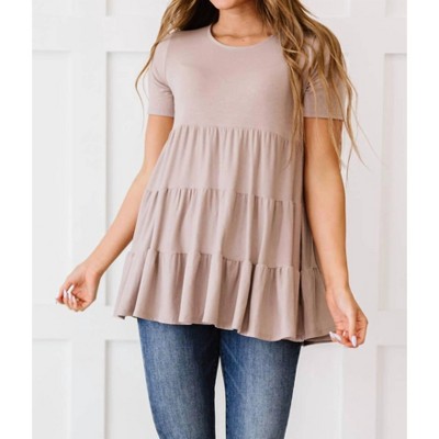 Women's Tiered Babydoll Tee - ZENANA