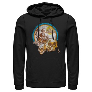 Men's Pirates of the Caribbean: On Stranger Tides Distressed Skull Logo Pull Over Hoodie - 1 of 4