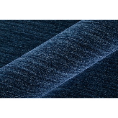 Handmade Dark Blue Wool Runner Rug 2'6" x 8'