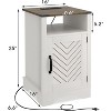 Heynemo Farmhouse Nightstand with Charging Station, Tall Bedside Table with X-Shaped Design, Wooden Rustic End Table - 2 of 4