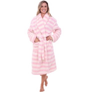 ADR Women's Plush Robe, Women's Plush Bathrobe, Fuzzy Pink Purple Comfy Robe Woman - 1 of 3