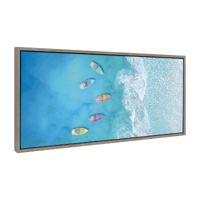 Tropical Escape Coastal Landscape Framed Canvas Wall Art