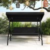 Costway 3-Seat Patio Swing with Canopy with Removable Cushions & Side Pockets Stand Black/Gray/Red/Brown/Beige - 4 of 4