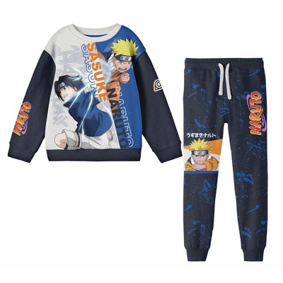 Naruto Sasuke Vs. Naruto Oversized Graphic Youth Sweatshirt and Joggers 2-Piece Set