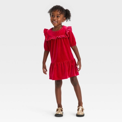 Toddler Girls' Plaid Dress - Cat & Jack™ Red 18m : Target